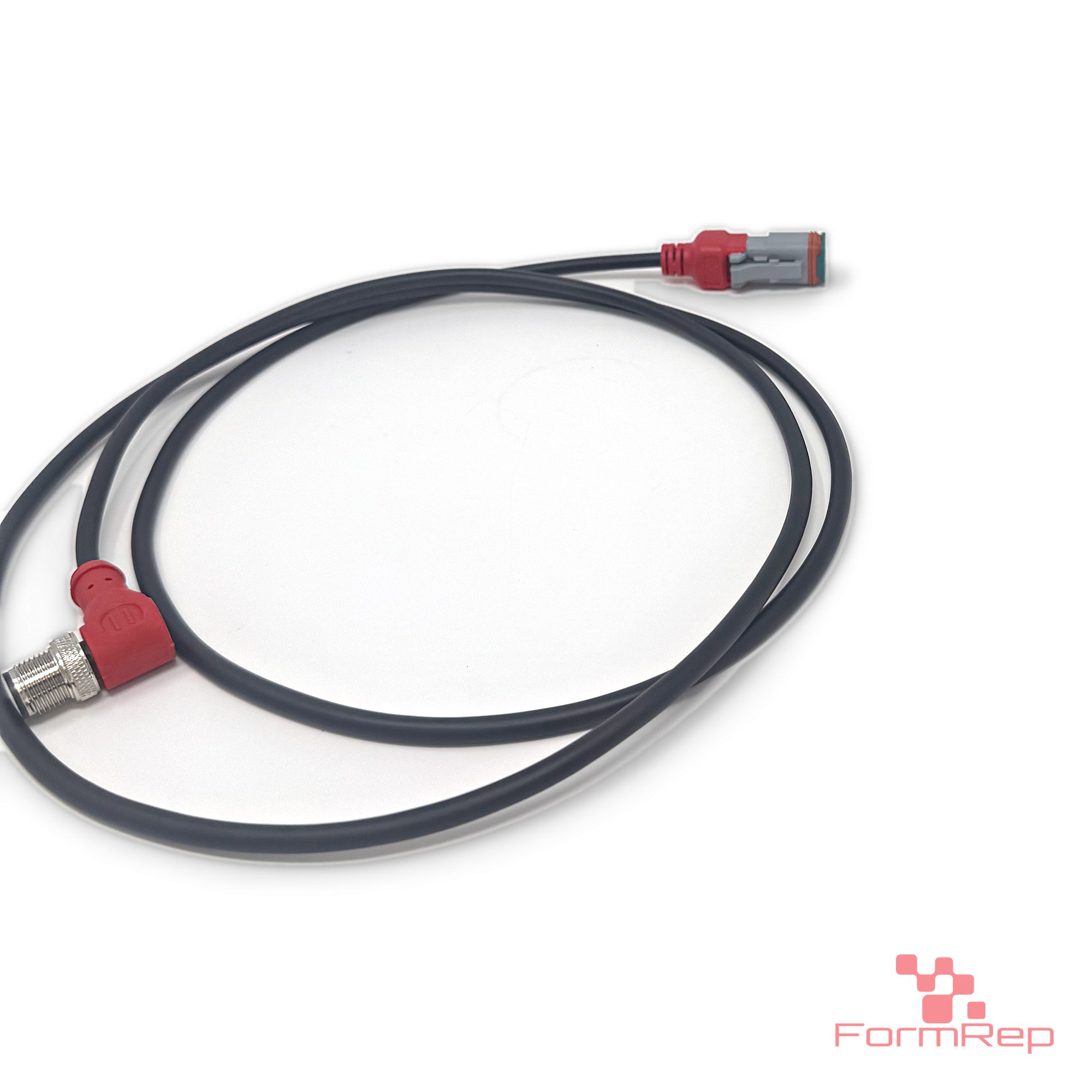 DT-Compatible 2-Pin Female to M12 Male 90° Cable, 18 AWG PUR, 1.5 m (view 3) DT-Compatible 2-Pin Female to M12 Male 90° Cable, 18 AWG PUR, 1.5 m (view 3)