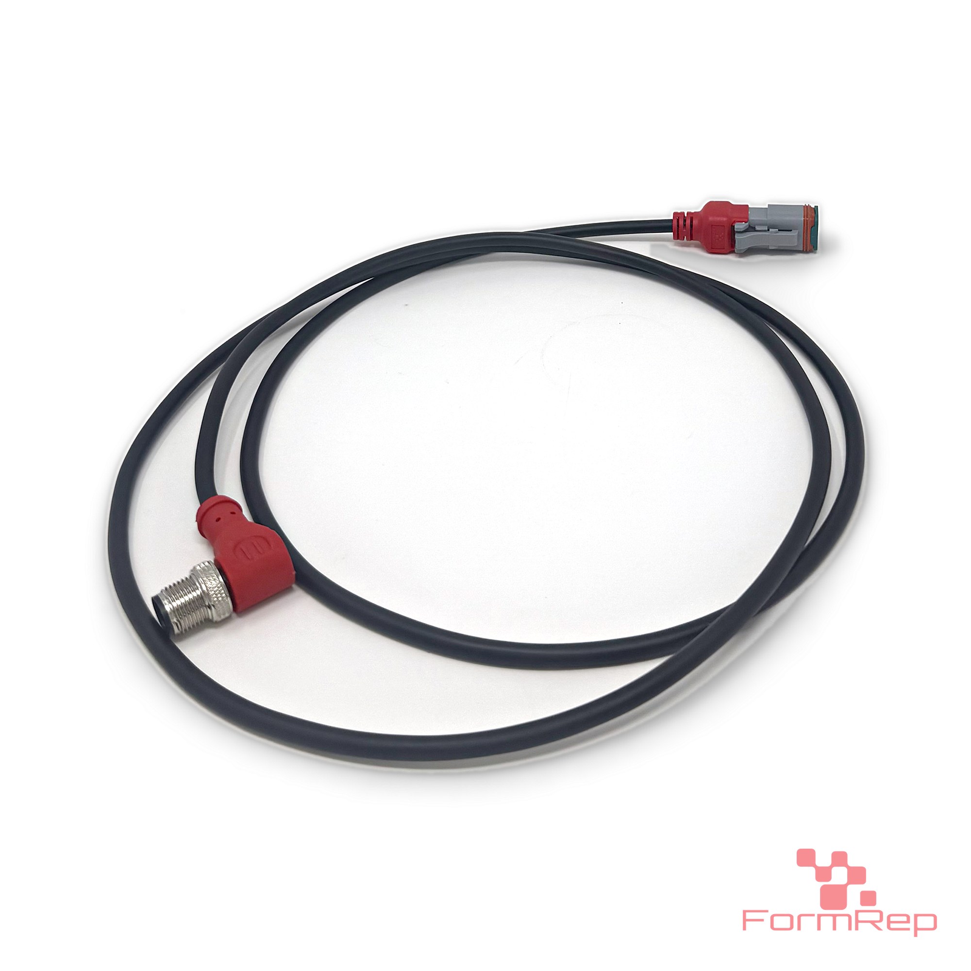 DT-Compatible 2-Pin Female to M12 Male 90° Cable, 18 AWG PUR, 1.5 m (view 4) DT-Compatible 2-Pin Female to M12 Male 90° Cable, 18 AWG PUR, 1.5 m (view 4)