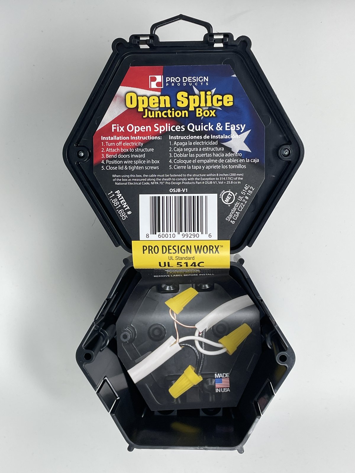 Open Splice Junction Box 5 Open Splice Junction Box in retail packaging