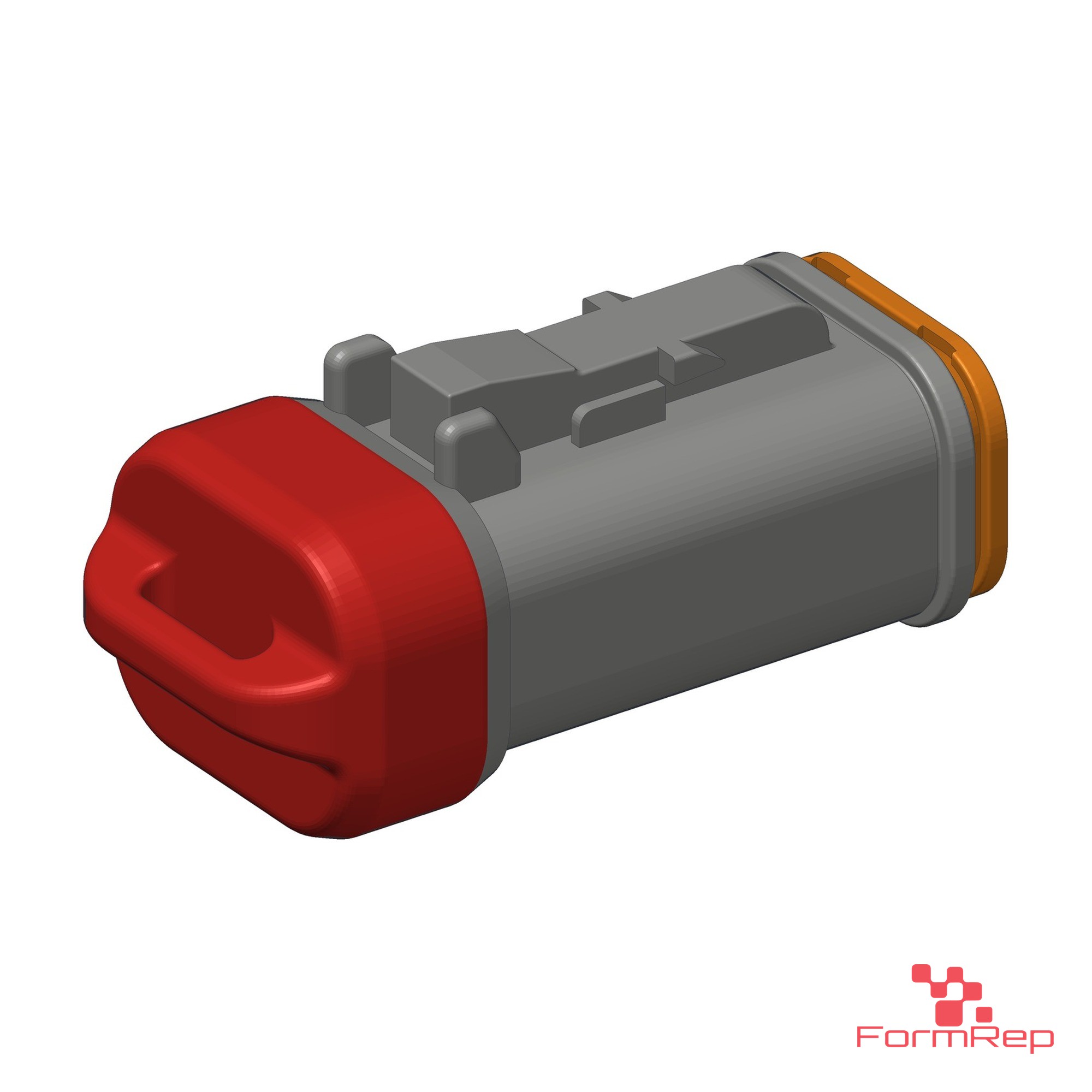 Socket Lock terminating plug, side view Socket Lock 120 ohm terminating plug, side view showing the DT-style latch