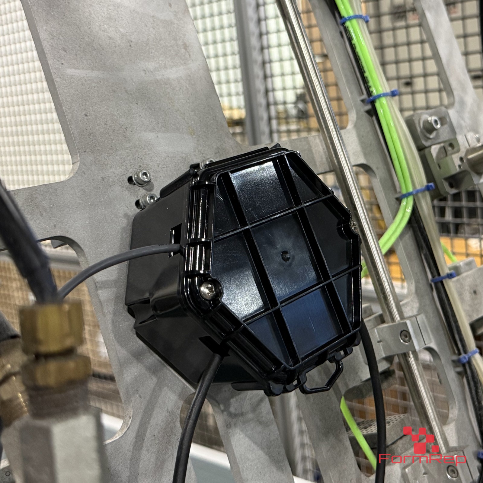 Open Splice Junction Box on a machine frame Open Splice Junction Box mounted on a machine frame