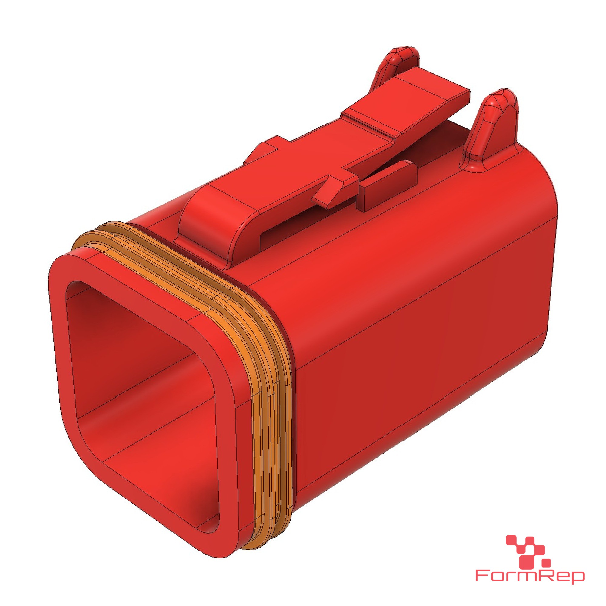 Open end and silicone seal of the Socket Lock 6-pin DT-style sealing plug