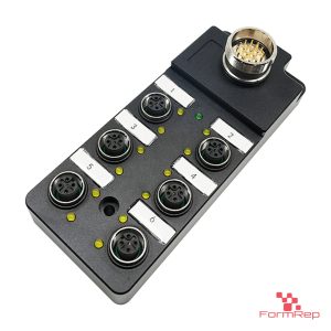 M12 6-Port Junction Box, 5-Pin, with M23 19-Pin Connector