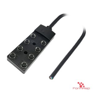 M12 8-Port Junction Box, 5-Pin, with Home-Run Cable, Open End