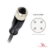 M12 A-coded female straight cable, 4-pin M12 A-coded female straight cable with 4-pin face layout