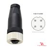 M12 A-Coded Field-Attachable Connector, female straight, 4-pin M12 A-Coded Field-Attachable Connector, female straight, 4-pin with pin layout