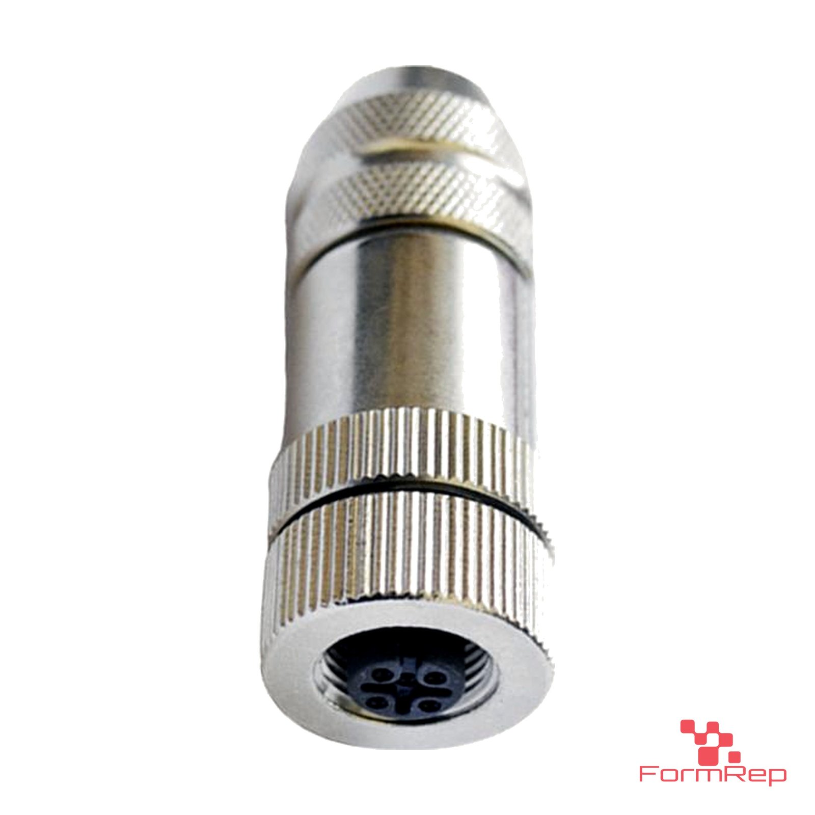 M12 A-Coded Field-Attachable Connector, Metal, Shielded, female straight