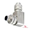 M12 A-Coded Field-Attachable Connector, Metal, Shielded, male right-angle