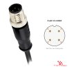 M12 A-coded male straight cable, 4-pin M12 A-coded male straight cable with 4-pin face layout