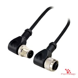 M12 A-Coded Male Right-Angle to Female Right-Angle Cable