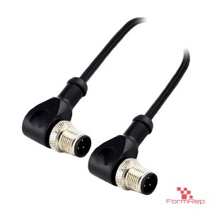 M12 A-Coded Male to Male Right-Angle Cable