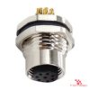 M12 A-Coded Panel-Mount Receptacle, Solder Cups, female straight, front mount