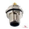 M12 A-Coded Panel-Mount Receptacle, Solder Cups, male straight, rear mount