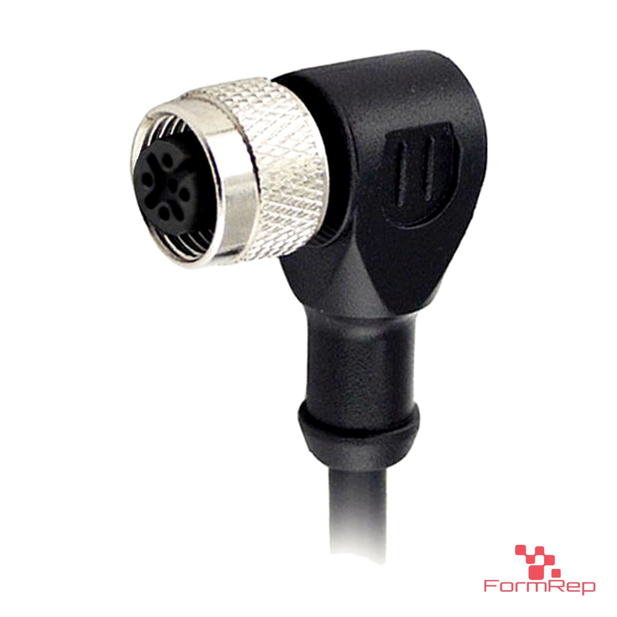 M12 B-Coded Female Right-Angle Molded Cable, Single-Ended M12 B-Coded Female Right-Angle Molded Cable, Single-Ended