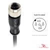 M12 B-Coded Female Straight Molded Cable, Single-Ended, with pin layout M12 B-Coded Female Straight Molded Cable, Single-Ended, with pin layout