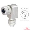 M12 B-Coded Field-Attachable Connector, Metal, Shielded, female right-angle