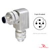 M12 B-Coded Field-Attachable Connector, Metal, Shielded, male right-angle