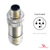 M12 B-Coded Field-Attachable Connector, Metal, Shielded, male straight