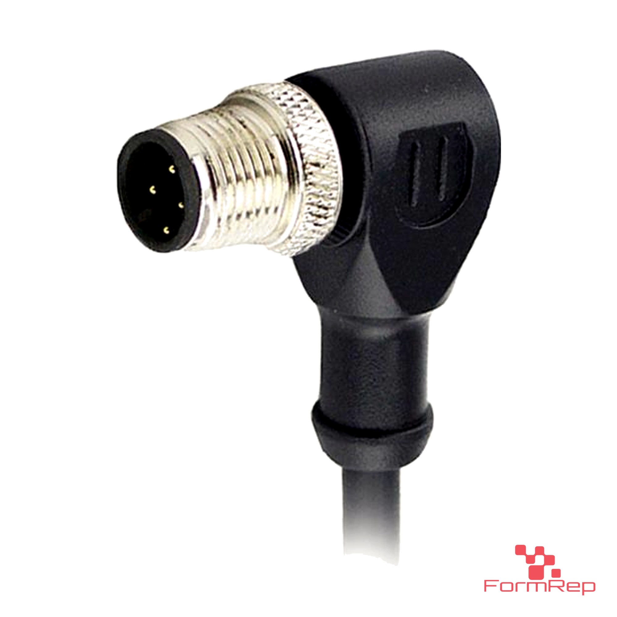 M12 B-Coded Male Right-Angle Molded Cable, Single-Ended M12 B-Coded Male Right-Angle Molded Cable, Single-Ended