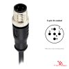 M12 B-Coded Male Straight Molded Cable, Single-Ended, with pin layout M12 B-Coded Male Straight Molded Cable, Single-Ended, with pin layout