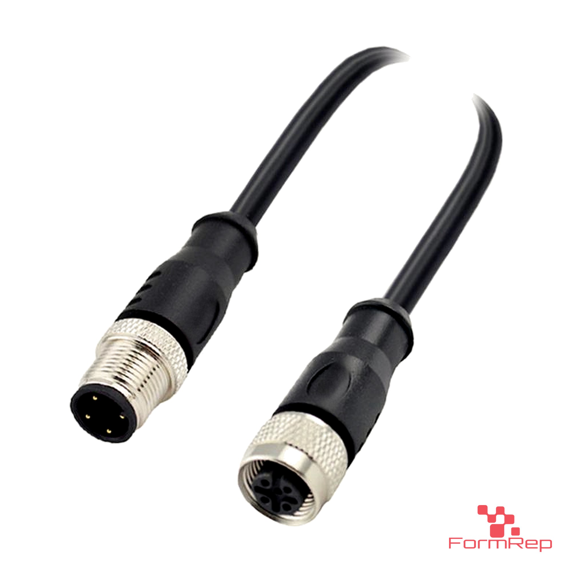 M12 B-Coded Male to Female Straight Extension Cable