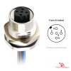 M12 B-Coded Panel-Mount Receptacle, Pre-Wired Leads, female straight, front mount M12 B-Coded Panel-Mount Receptacle, Pre-Wired Leads, female straight, front mount