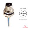 M12 B-Coded Panel-Mount Receptacle, Pre-Wired Leads, male straight, rear mount M12 B-Coded Panel-Mount Receptacle, Pre-Wired Leads, male straight, rear mount