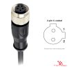 M12 C-Coded Female Straight Molded Cable, Single-Ended, 2-pin, with pin layout M12 C-Coded Female Straight Molded Cable, Single-Ended, 2-pin, with pin layout