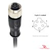 M12 C-Coded Female Straight Molded Cable, Single-Ended, 5-pin, with pin layout M12 C-Coded Female Straight Molded Cable, Single-Ended, 5-pin, with pin layout