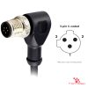 M12 C-Coded Male Right-Angle Molded Cable, Single-Ended, 3-pin, with pin layout M12 C-Coded Male Right-Angle Molded Cable, Single-Ended, 3-pin, with pin layout