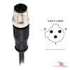 M12 C-Coded Male Straight Molded Cable, Single-Ended, 3-pin, with pin layout M12 C-Coded Male Straight Molded Cable, Single-Ended, 3-pin, with pin layout