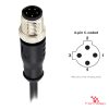 M12 C-Coded Male Straight Molded Cable, Single-Ended, 4-pin, with pin layout M12 C-Coded Male Straight Molded Cable, Single-Ended, 4-pin, with pin layout