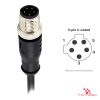 M12 C-Coded Male Straight Molded Cable, Single-Ended, 5-pin, with pin layout M12 C-Coded Male Straight Molded Cable, Single-Ended, 5-pin, with pin layout