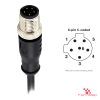 M12 C-Coded Male Straight Molded Cable, Single-Ended, 6-pin, with pin layout M12 C-Coded Male Straight Molded Cable, Single-Ended, 6-pin, with pin layout