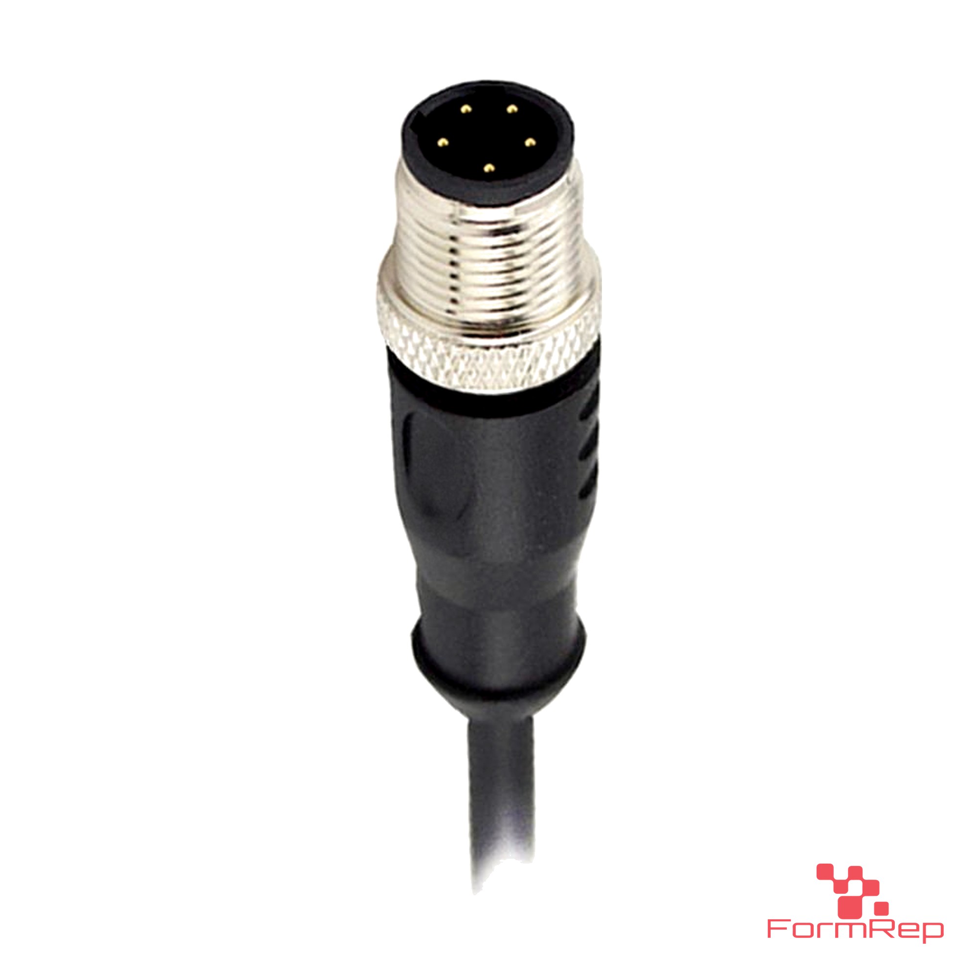 M12 C-Coded Male Straight Molded Cable, Single-Ended M12 C-Coded Male Straight Molded Cable, Single-Ended