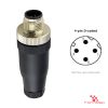 M12 D-Coded Field-Attachable Connector, Solder Termination, male straight M12 D-Coded Field-Attachable Connector, Solder Termination, male straight