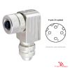 M12 D-Coded Field-Attachable Connector, Metal, Shielded, female right-angle M12 D-Coded Field-Attachable Connector, Metal, Shielded, female right-angle