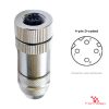 M12 D-Coded Field-Attachable Connector, Metal, Shielded, female straight M12 D-Coded Field-Attachable Connector, Metal, Shielded, female straight