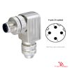 M12 D-Coded Field-Attachable Connector, Metal, Shielded, male right-angle M12 D-Coded Field-Attachable Connector, Metal, Shielded, male right-angle