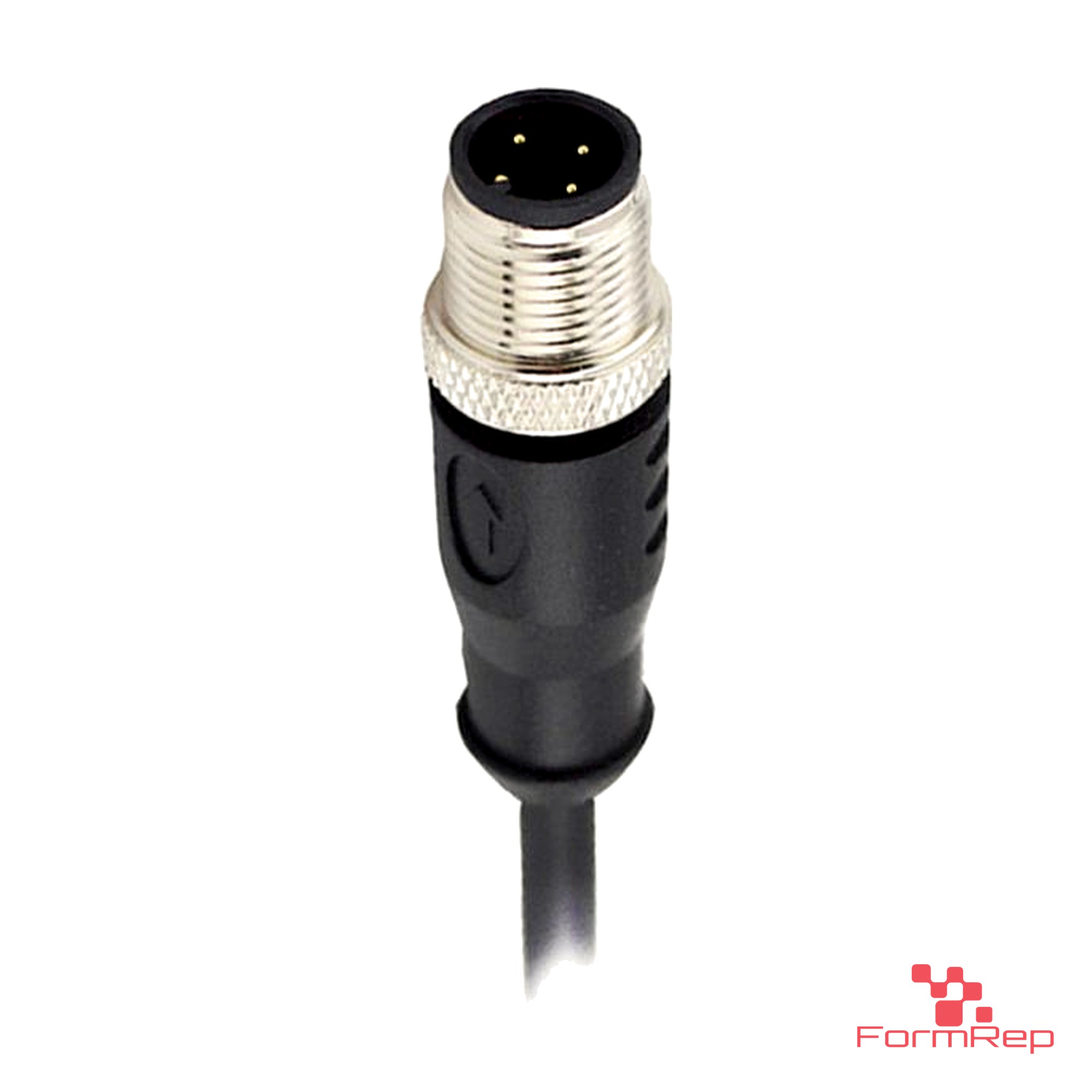 M12 D-Coded Male Straight Molded Cable, Single-Ended M12 D-Coded Male Straight Molded Cable, Single-Ended