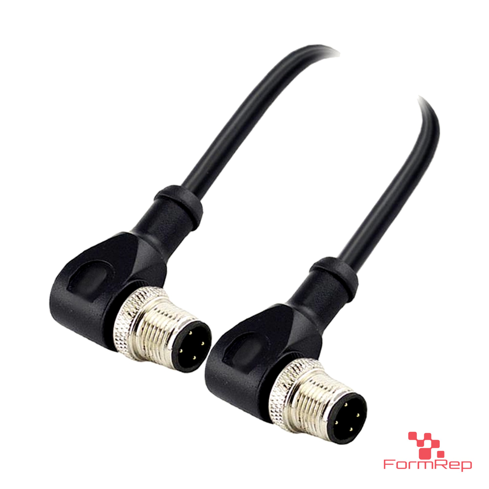 M12 D-Coded Male to Male Right-Angle Cable M12 D-Coded Male to Male Right-Angle Cable