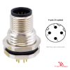 M12 D-Coded Panel-Mount Receptacle, PCB Pins, male straight, front mount M12 D-Coded Panel-Mount Receptacle, PCB Pins, male straight, front mount