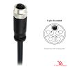 M12 K-Coded Female Straight Molded Cable, Single-Ended, with pin layout M12 K-Coded Female Straight Molded Cable, Single-Ended, with pin layout