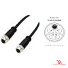 M12 K-Coded Female to Female Straight Cable, with pin layout M12 K-Coded Female to Female Straight Cable, with pin layout