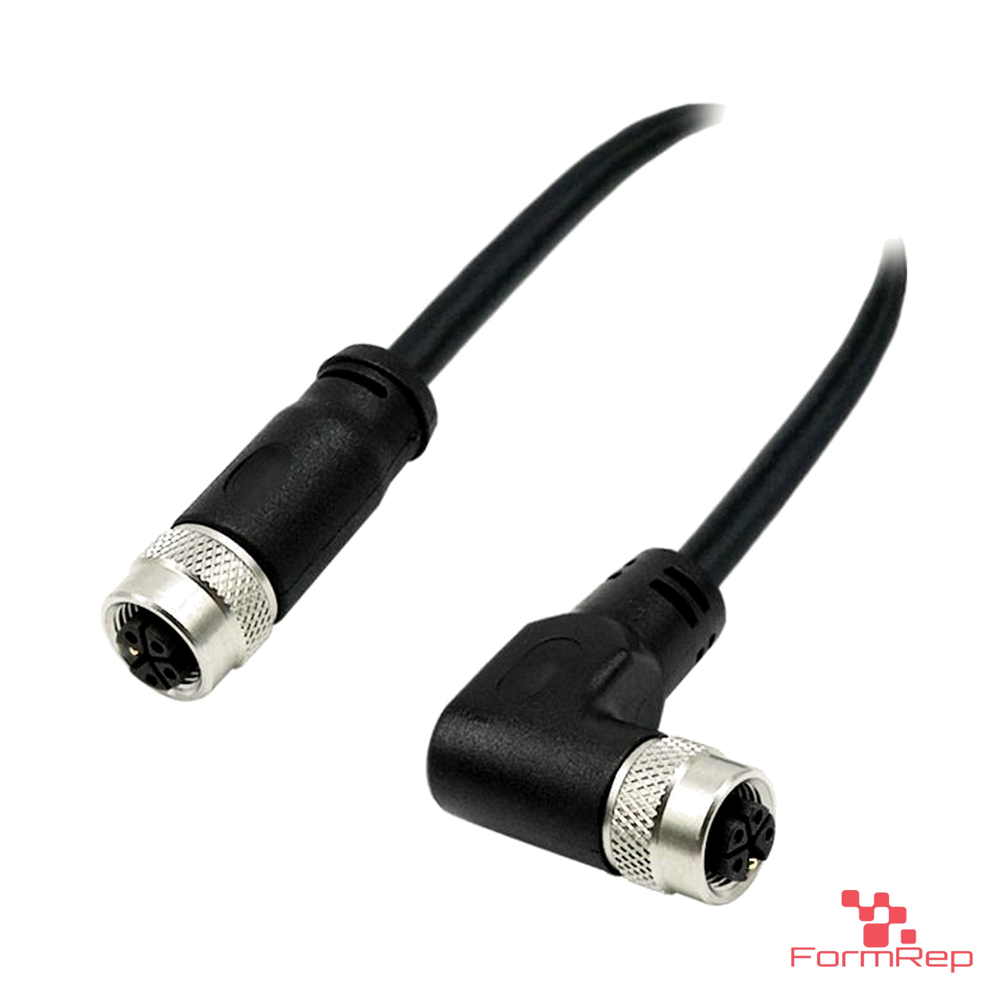 M12 K-Coded Female Straight to Female Right-Angle Cable M12 K-Coded Female Straight to Female Right-Angle Cable