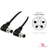 M12 K-Coded Male to Male Right-Angle Cable, with pin layout M12 K-Coded Male to Male Right-Angle Cable, with pin layout