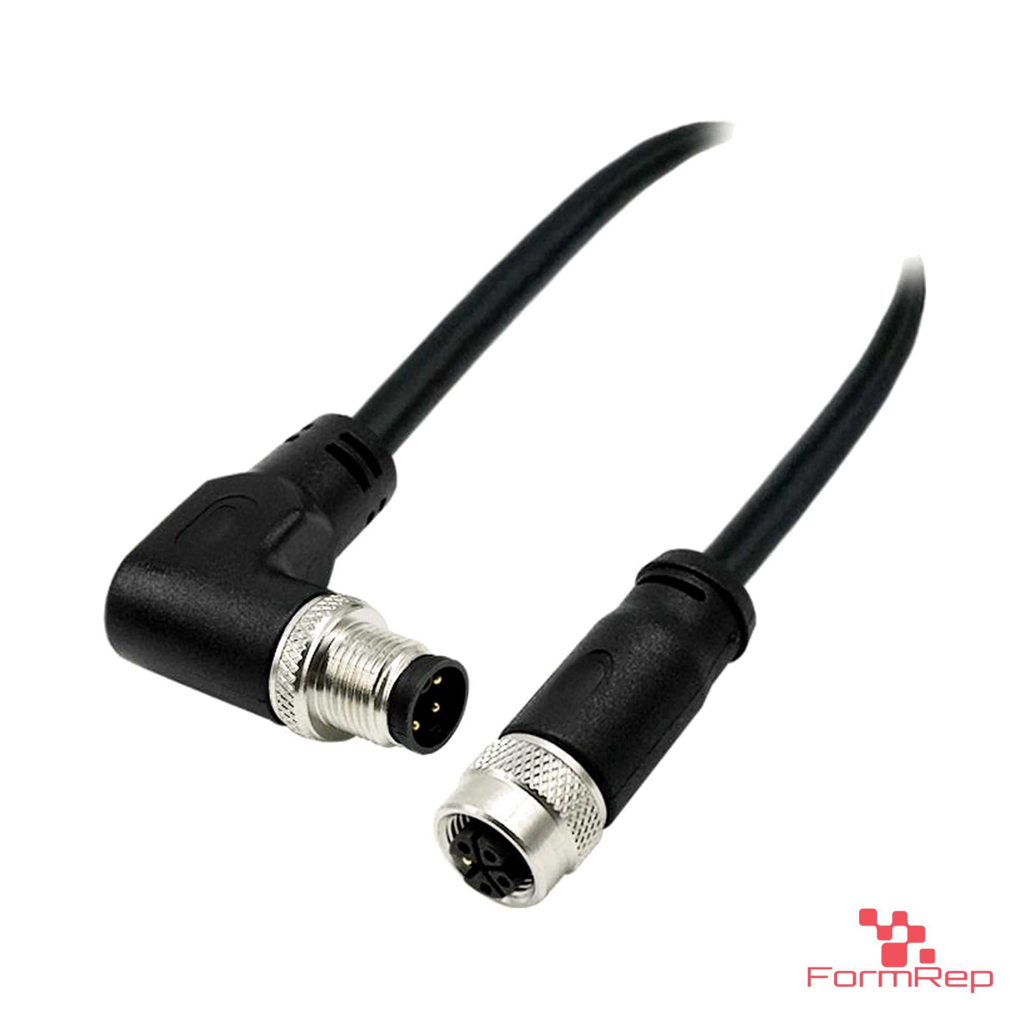 M12 K-Coded Male Right-Angle to Female Straight Cable M12 K-Coded Male Right-Angle to Female Straight Cable