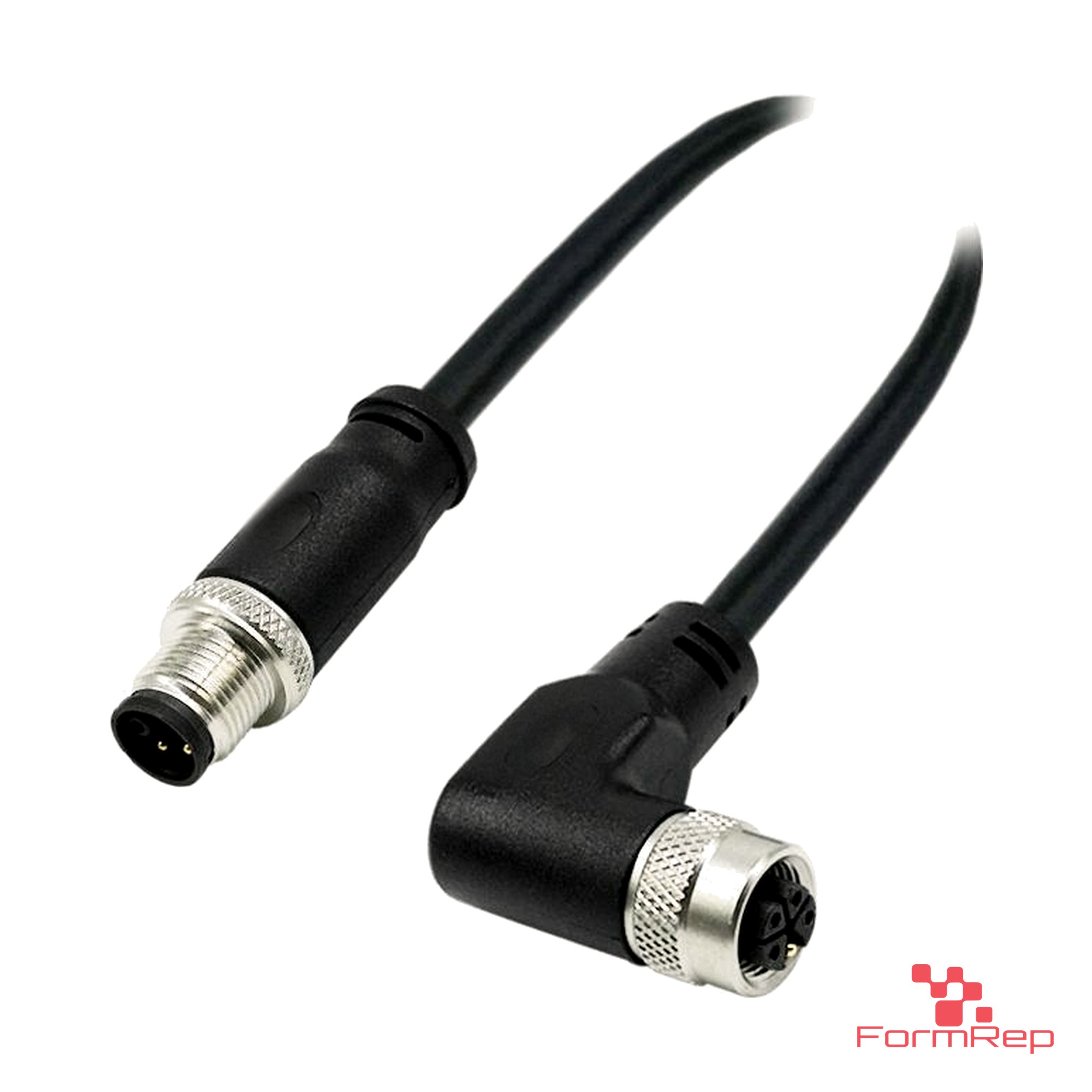 M12 K-Coded Male Straight to Female Right-Angle Cable M12 K-Coded Male Straight to Female Right-Angle Cable