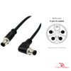 M12 K-Coded Male Straight to Male Right-Angle Cable, with pin layout M12 K-Coded Male Straight to Male Right-Angle Cable, with pin layout