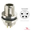 M12 K-Coded Panel-Mount Receptacle, PCB Pins, male straight, rear mount M12 K-Coded Panel-Mount Receptacle, PCB Pins, male straight, rear mount